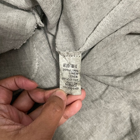 Made in Italy Cotton/Linen LV Clothing Seafoam Green Button Down Blouse/Dress - Picture 5 of 5